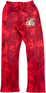 HELLSTAR SPORTS RED TYE-DYE SKULL SWEATPANTS - Court Side Gear & More