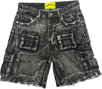 Godspeed Octagon Cargo Denim Shorts (Black) - Court Side Gear & More