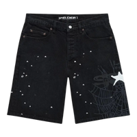 Sp5der Heavy Web Denim Shorts