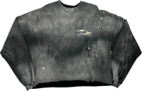 Hellstar Burned Tribal Oversize Crewneck - Court Side Gear & More