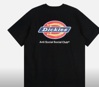 Anti Social Social Club X Dickies Logo T-Shirt Black Official