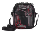 Supreme Guns Embroidered Leather Shoulder Bag