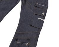 Godspeed Rockstar Flare Cargo Raw Denim Pant(Blue)