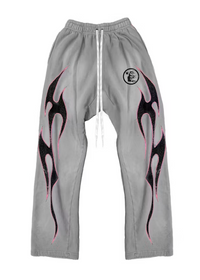 Hellstar Grey Future Flame Sweatpants