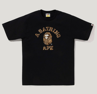 BAPE Wild Leopard Pattern College T-Shirt