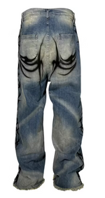 Hellstar Raw Edge Airbrushed Jeans
