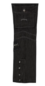 Godspeed Rockstar Flare Cargo Raw Denim Pant(Black)